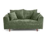 Rune - canapé droit 2 places en velours texturé - Vert sauge