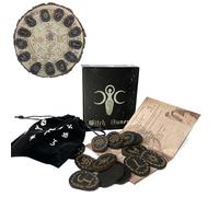 Rune De Bois | Ensemble De Divination Des Sorcières | 14 Pièces Symboles Gravés | Kit Ésotérique Pour La Méditation Pratiques Magiques De Lecture Des Artefacts De Spiritualité Destinaux Sacs Nordiques