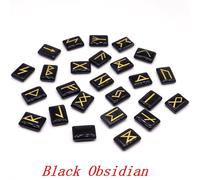 Rune De Cristal Naturelle D'europe Du Nord,Quartz De Charbon,Oracle,Outils De Prédiction De L'avenir,Reiki,Massage De Guérison,Cadeau Viking - Type Black Obsidian-1pcs