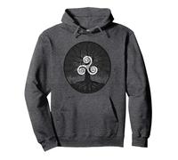 Rune de Protection Celtique Triskel Triskel Sweat à Capuche, Unisexe pour Adultes, Chiné Foncé, L