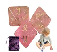 Rune Dice Dés de runes fantaisie à 8 faces avec lettres et accessoires rituels occidentaux Dés de runes avec sac sculpté en résine