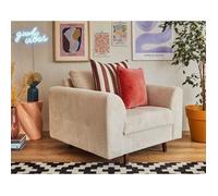 Lisa Design - Fauteuil Rune - en velours côtelé - Beige