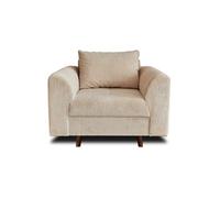 Lisa Design - Fauteuil Rune en Velours Côtelé Beige - Salon