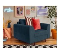 Rune - fauteuil - en velours côtelé - Bleu nuit