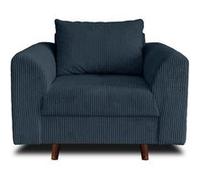 Rune - fauteuil - en velours côtelé - Bleu nuit