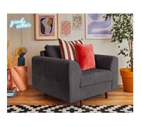 Rune - fauteuil - en velours côtelé - Gris foncé