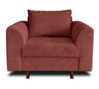 Lisa Design - Fauteuil Rune en Velours Côtelé Terracotta - Salon