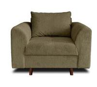 Lisa Design - Fauteuil Rune en Velours Côtelé Vert - Salon