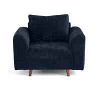 Lisa Design - Rune - Fauteuil en Velours texturé, Bleu
