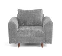 Lisa Design - Rune - Fauteuil en Velours texturé, Gris