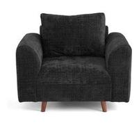 Rune - fauteuil en velours texturé - Gris Anthracite Gris Anthracite