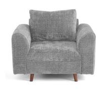 Rune - fauteuil en velours texturé - Gris Gris G