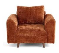 Lisa Design - Rune - Fauteuil en Velours texturé, Rouille