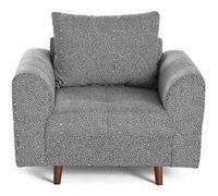 Lisa Design - Rune - Fauteuil Motif Graphique en Velours, Noir/Blanc