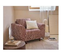 Rune - fauteuil zèbre en velours - Marron / Blanc