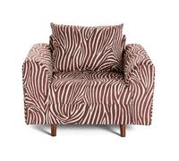 Rune - fauteuil zèbre en velours - Marron / Blanc Marron / Blanc G