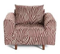 Rune - fauteuil zèbre en velours - Marron / Blanc