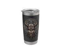 Rune nordique du guerrier viking Odin Thor Valhalla Gobelet isotherme en acier inoxydable double paroi