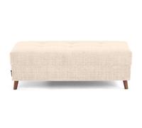 Lisa Design - Rune - Pouf en Velours texturé, Beige