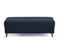 Rune - pouf en velours texturé - Bleu Bleu