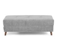 Lisa Design - Rune - Pouf en Velours texturé, Gris