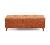 Rune - pouf en velours texturé - Rouille Rouille