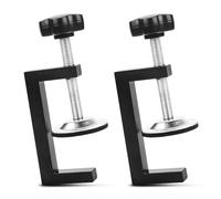 RUNEAY Lot de 2 pinces de table en C - Pince à vis universelle - Pince support pour serre-joints réglables - Petite pince en C - Pinces de table universelles (noir)