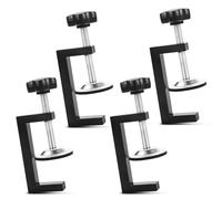 RUNEAY Lot de 4 pinces de table en C - Pince à vis universelle - Pince support pour serre-joints réglables - Petite pince en C - Pinces de table universelles (noir)