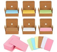RUNEAY Lot de 600 cartes en papier vierges - 6 couleurs - Papier kraft - Cartes de message et de mots - Vierges pour apprentissage et graffiti - Mémoire