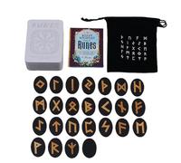 Runes Vikings - runes de sorcière - runes de méditation avec manuel et étui - Jeu de divination avec runes mythologiques, runes en bois de 25 pièces pour débutants, divination, Meditazion