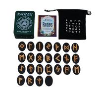 Runes vikings, runes sorcières, outils de divination d' avec manuel et sac de rangement, 25 pièces en bois, jeu de mythologie pour la méditation, spirituel, divination