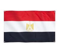 Runesol Dapeau Egypte, 91x52cm, 3ft x 5ft, 4 œillets, œillet dans chaque coin, Drapeau Égyptien, Misr, علم مصر, Drapeau Premium, Intérieur, Extérieur, Couleurs Vives, Journée de la révolution