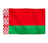 Runesol Drapeau Biélorussie, 91x152cm, 3ft x 5ft, 4 Anneaux, œillet dans chaque coin, République du Bélarus, Belorussia, Jour de la Victoire, Drapeaux Premium, Intérieur, Extérieur, Bannière