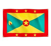 Runesol Drapeau de la Grenade, 91x152cm, 3ft x 5ft, 4 Anneaux, œillet dans chaque coin, Drapeau caribéen, Concepción, Grenadien, Drapeaux Premium, Intérieur, Jour de l'indépendance, Couleurs vives