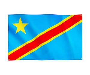 Runesol Drapeau de la République du Congo, 91x152cm, 3ft x 5ft, 4 Anneaux, Journée des héros, œillet dans chaque coin, République du Congo, Congo-Brazzaville, Drapeau Premium, Jour des martyrs