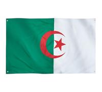 Runesol Drapeau de l'Algérie, 91 x 152 cm, 91 x 1,5 m, 4 œillets, drapeau algérien, drapeau algérien, yennayer, drapeaux de qualité supérieure, intérieur, extérieur, couleurs vives