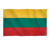 Runesol Drapeau de Lituanie, 91x52cm, 3ft x 5ft, 4 Anneaux, Drapeau Lithuanien, République de Lituanie Drapeaux, Intérieur, Extérieur, Couleurs vives, Restauration du Jour de l'Indépendance