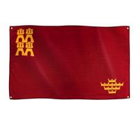 Runesol Drapeau de Murcie, 91x152cm, 3ft x 5ft, 4 Anneaux, Œillet dans chaque coin, Région de Murcie, Múrcia, Drapeaux Premium, Intérieur, extérieur, couleurs vives