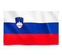 Runesol Drapeau de Slovénie, 91x152cm, 3ft x 5ft, Drapeau national Slovène, Slovenija, 4 Anneaux, œillet dans chaque coin, Drapeaux Premium, Intérieur, Extérieur, Journée de Prešeren