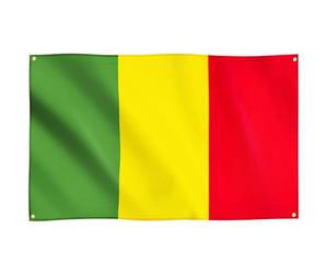 Runesol Drapeau du Mali, 91x152cm, 3ft x 5ft, 4 Anneaux, œillet dans chaque coin, Drapeau de la république du Mali, Tricolore, Drapeaux Premium, Intérieur, Extérieur, Couleurs vives