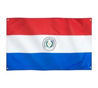Runesol Drapeau du Paraguay, 91x52cm, 3ft x 5ft, 4 œillets, República De Paraguay, Paraguayan Drapeau, Drapeaux Premium, Intérieur, Jour des héros, Couleurs vives