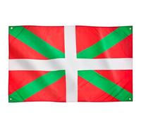 Runesol Drapeau Du Pays Basque, 91x152cm, 3ft x 5ft, Drapeau Basque, 4 Œillets, Œillet Dans Chaque Coin, País Vasco, Ikurriña, Drapeaux De Qualité Supérieure, Intérieur, Extérieur, Couleurs Vives