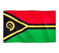 Runesol Drapeau du Vanuatu, 91x152cm, 3ft x 5ft, 4 Anneaux, œillet dans chaque coin, Drapeau national, Drapeaux Premium, Intérieur, Extérieur, Couleurs vives, Jour du chef