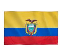Runesol Drapeau Équateur, 91x52cm, 3ft x 5ft, 4 œillets, Drapeaux de l'Équateur, drapeau de la République de l'Équateur, Journée de la fondation de Quito, intérieur, extérieur