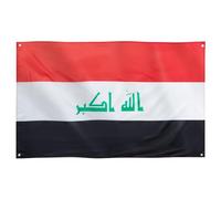 Runesol Drapeau Irak, 91x52cm, 3ft x 5ft, 4 œillets, œillet dans chaque coin, Drapeau Irakien, Mésopotamie, République d'Irak, Drapeaux Premium, Intérieur, Extérieur, Journée de l'armée