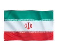 Runesol Drapeau Iran, 91x52cm, 3ft x 5ft, 4 Anneaux, Drapeaux Iranien, République Islamique d’Iran, Perse, پرچم ایران, Drapeaux Premium, Intérieur, Extérieur, Couleurs vives