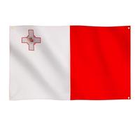 Runesol Drapeau Maltais, 3x5ft, 91 x 152 cm, 4 œillets, œillet à chaque coin, bannière maltaise, fête du Travail, drapeaux haut de gamme, intérieur, extérieur, couleurs vives