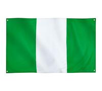 Runesol Drapeau Nigeria, 91x52cm, 3ft x 5ft, 4 œillets, œillet dans chaque coin, République du Nigeria, drapeau nigérian, drapeaux de première qualité, intérieur, extérieur, couleurs vives