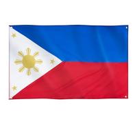 Runesol Drapeau Philippines, 91x52cm, 3ft x 5ft, 4 œillets, Jour de la République, Drapeau Philippin, Drapeau National Philippin, Pambansang Watawat Ng Pilipinas, Intérieur, Extérieur