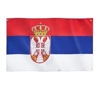 Runesol Drapeau Serbie, 91x52cm, 3ft x 5ft, 4 œillets, œillet dans chaque coin, Drapeau Serbe, Tricolore, Yougoslavie, Застава Србије, Drapeaux Premium, Intérieur, Extérieur, Couleurs Vives